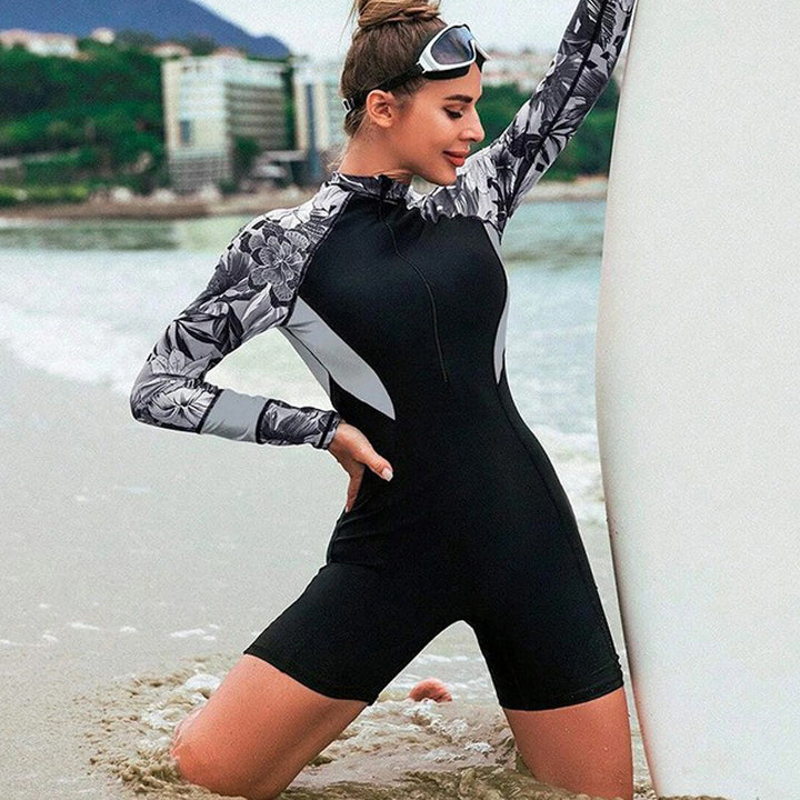 Damen Surfanzug mit langen Ärmeln und floralem Design Echo Archiv