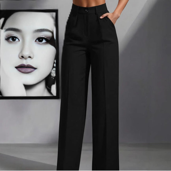 Damen elegante weite Bundfaltenhose Echoarchiv