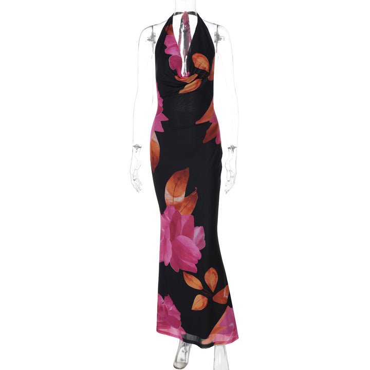 Damen Elegantes Maxikleid mit kunstvollem Blumenmuster Echo Archiv