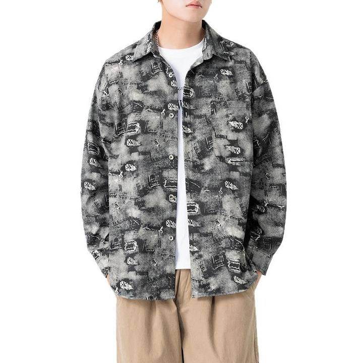 Herren Overshirt mit grafischem Muster Echoarchiv