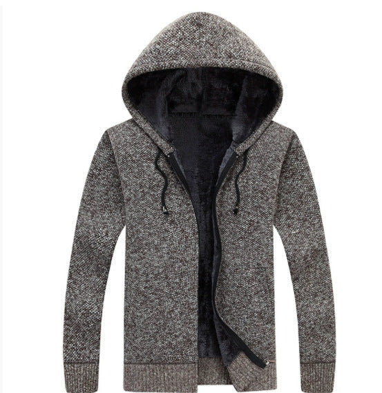 Herren bequeme Fleece-Jacke mit Kapuze und weichem Innenfutter Echoarchiv