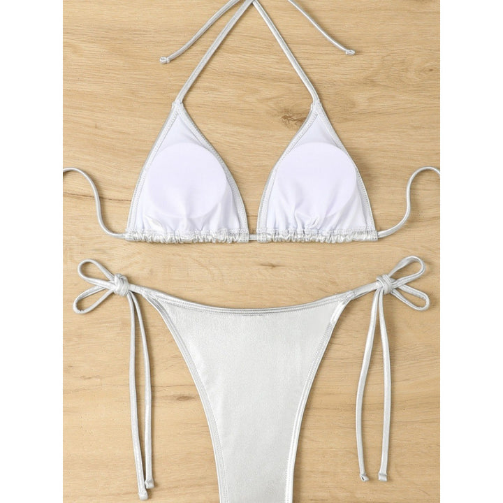 Damen Triangel-Bikini mit glänzendem Material und verstellbaren Trägern Echo Archiv