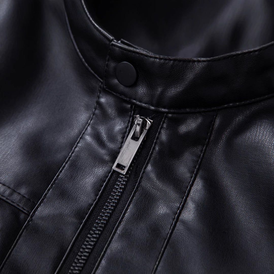Herren modische Kunstlederjacke mit strukturiertem Design und Innovationsdetails Echoarchiv