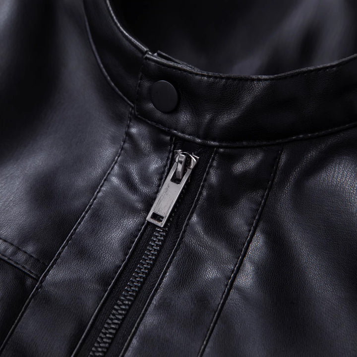 Herren modische Kunstlederjacke mit strukturiertem Design und Innovationsdetails Echoarchiv