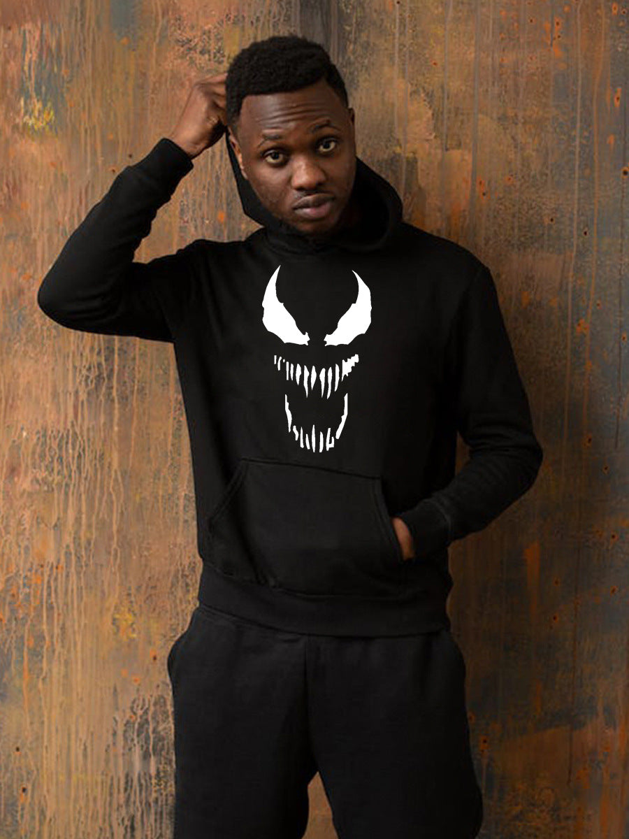 Herren Kapuzenpullover mit auffälligem Monster-Print Echoarchiv
