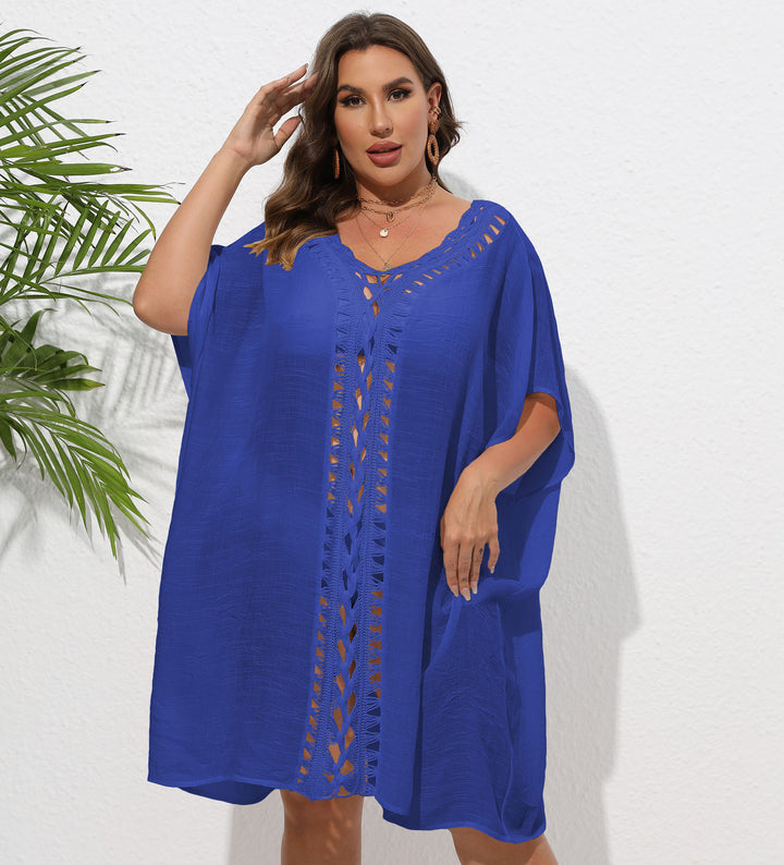 Damen Luftiger Strandkimono mit dekorativer Häkelspitze Echo Archiv