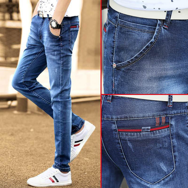 Herren Slim-Fit Jeans mit modischen Destroyed-Details Echoarchiv