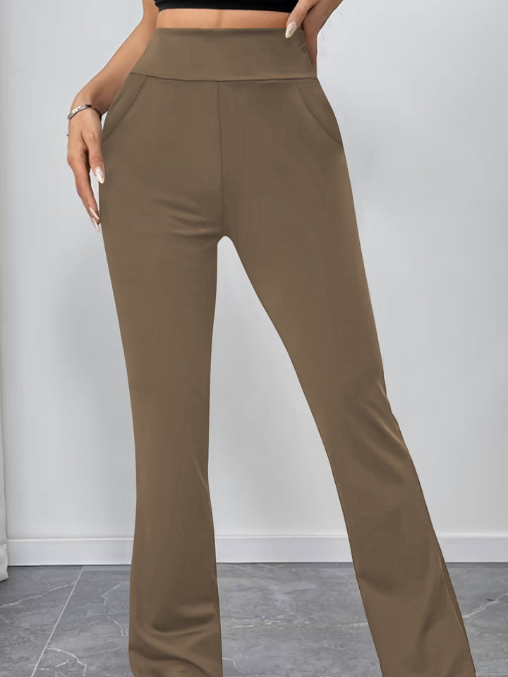 Damen Schlaghose aus Stretch‑Strick mit hohem Bund und Eingrifftaschen Echoarchiv