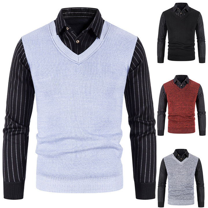 Herren eleganter V-Ausschnitt Pullover Echoarchiv