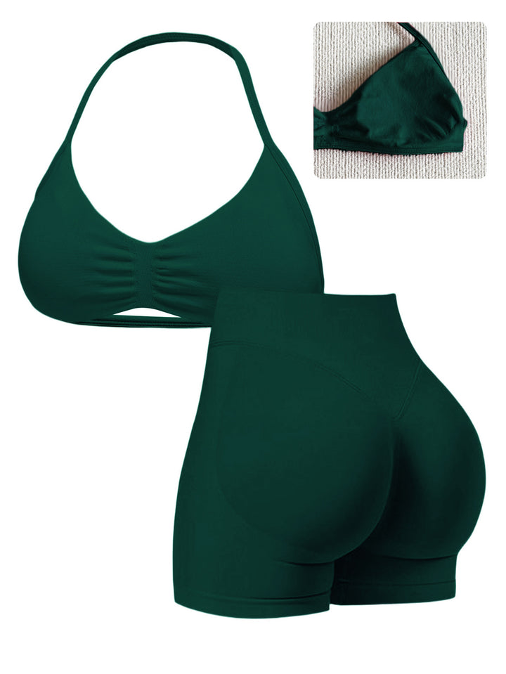 Damen Sport-Bikini-Oberteil mit hoch geschnittenen Shorts und nahtlosem Design Echo Archiv