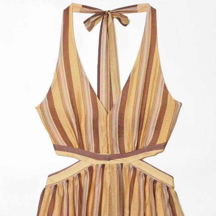 Damen Midikleid mit trendigen Cut-Outs und aufregendem Streifenmuster Echo Archiv