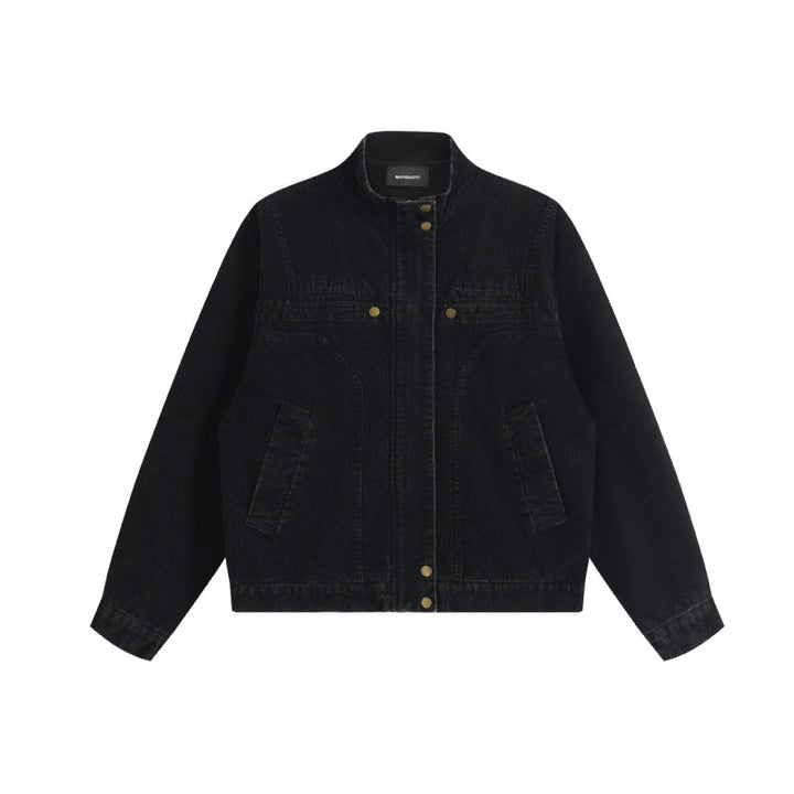 Unisex Cord-Boxy-Blouson mit Stehkragen, verdeckter Druckknopfleiste und aufgesetzten Schubtaschen Echo Archiv