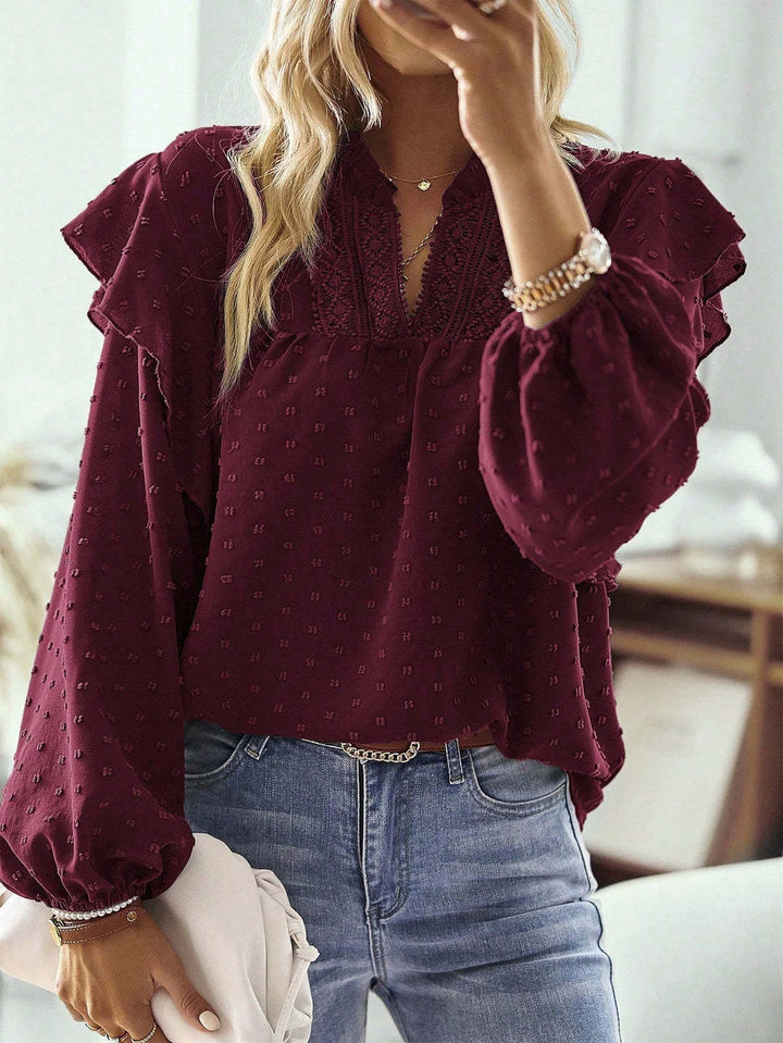 Damen Verspielte Rüschenbluse Echo Archiv
