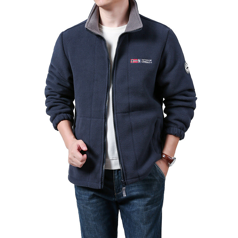 Herren Wärmende Fleecejacke mit Stehkragen, durchgehendem Reißverschluss & Eingrifftaschen Echo Archiv