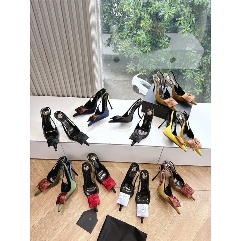 Damen spitze Slingback-Stilettos mit Satin-Rosenapplikation Echo Archiv