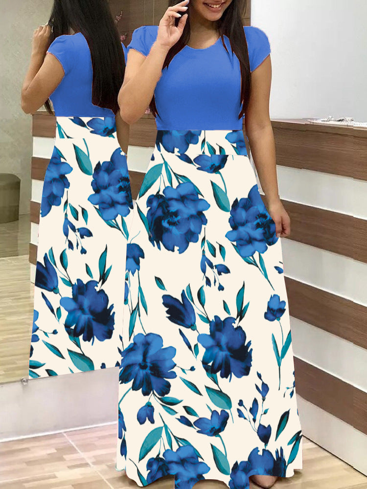 Damen Elegantes Maxikleid mit grafischem Druck und flexiblem Bund Echo Archiv