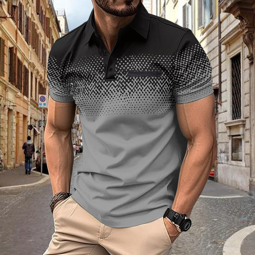 Herren Poloshirt mit modernem Grafikprint Echoarchiv