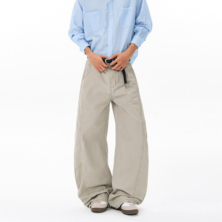 Herren Weite Twill-Palazzo-Hose mit tiefem Schritt und verstärkten Nähten Echo Archiv