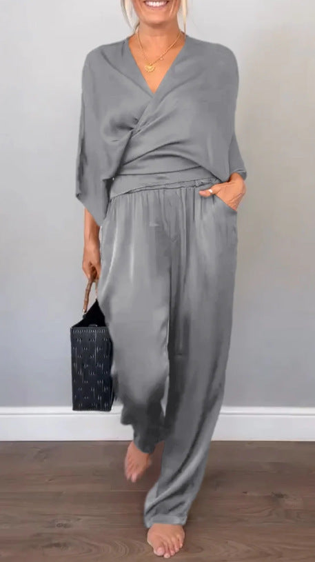 Damen elegantes und bequemes Jumpsuit Set Echoarchiv
