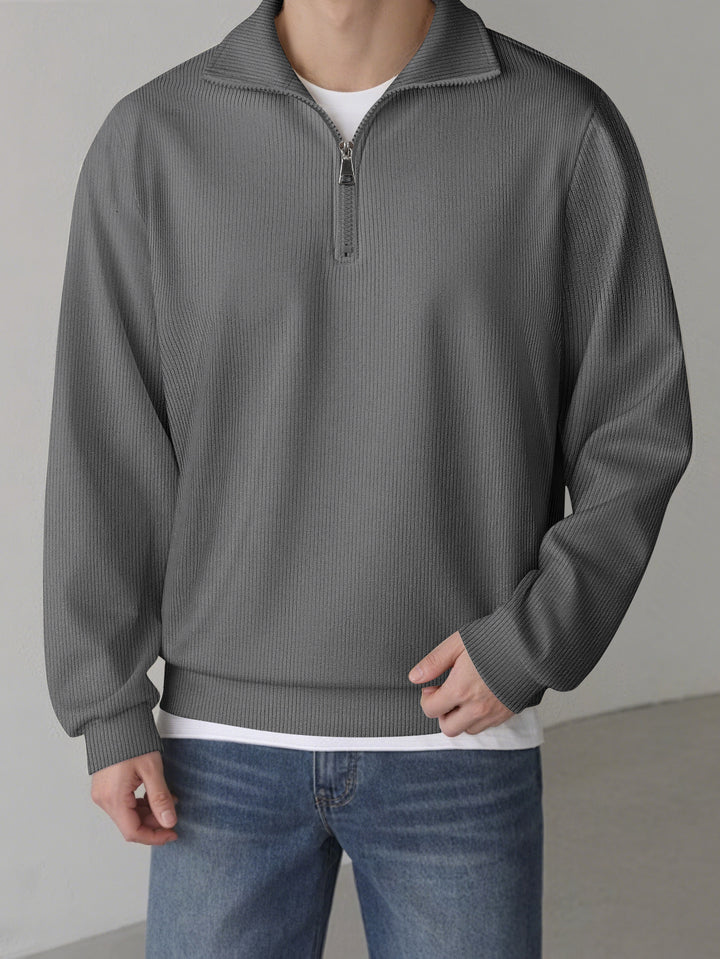 Herren lässiger Pullover mit halbem Reißverschluss Echoarchiv