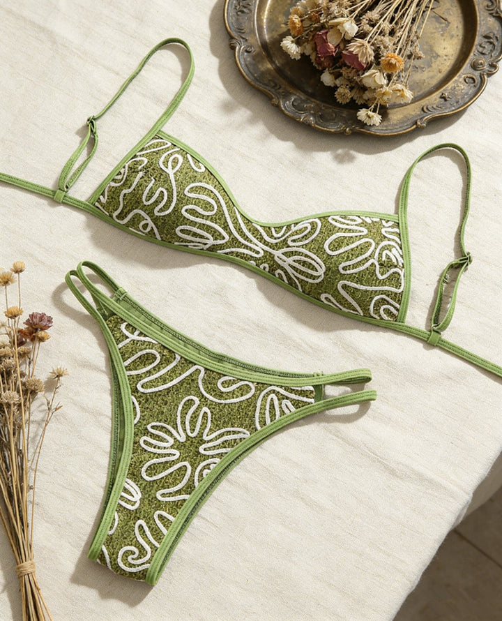 Damen Triangel-Bikini mit trendigem Stickmuster Echo Archiv