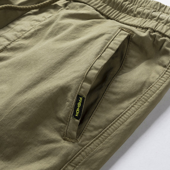 Herren Stretch-Canvas Cargo-Jogger mit elastischem Bund, Multifach-Taschen und Kordelzug Echo Archiv