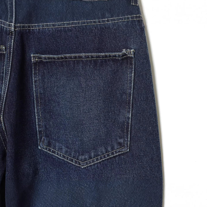 Damen hochgeschnittene Jeans mit weitem Bein und Lederbesatz am Bund Echoarchiv
