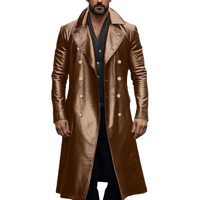 Herren eleganter übergroßer Trenchcoat aus hochwertigem Material Echoarchiv