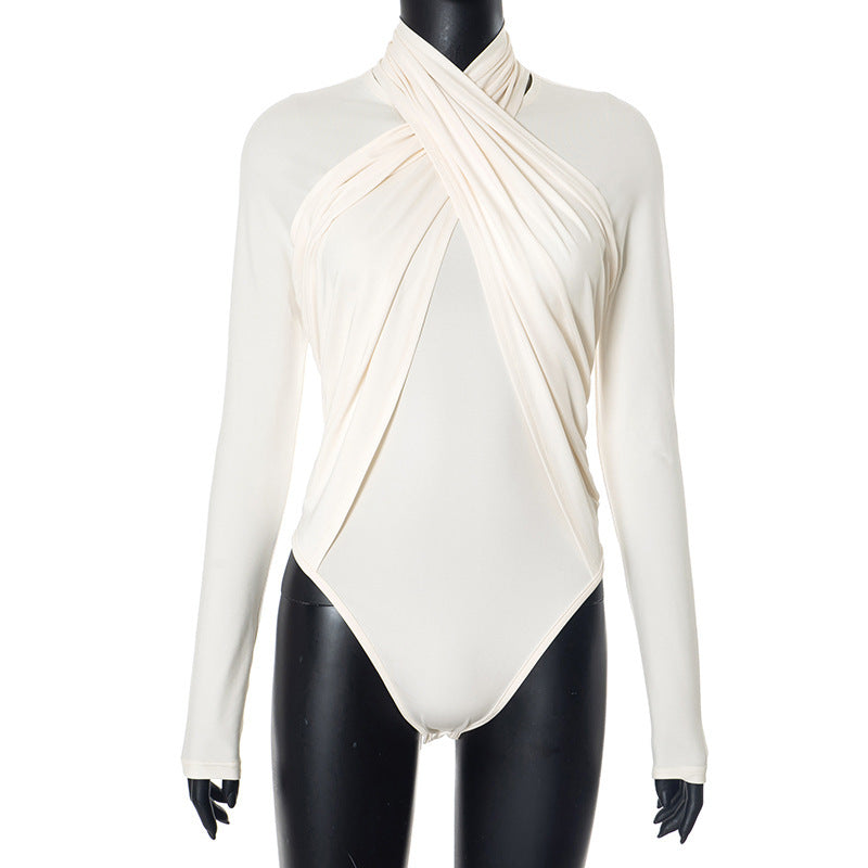 Damen Elegantes Wickel-Bodysuit Echo Archiv