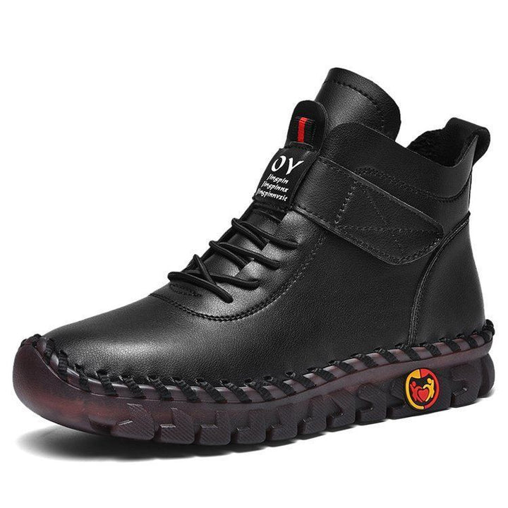 Herren nan knöchelhohe Freizeit-Lederimitat-Boots mit Klettverschluss gepolsterter Komfortinnensohle und profilierter Gummilaufsohle Echo Archiv