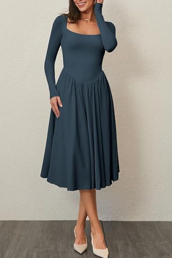 Damen Elegantes Langarm-Sommerkleid Echo Archiv