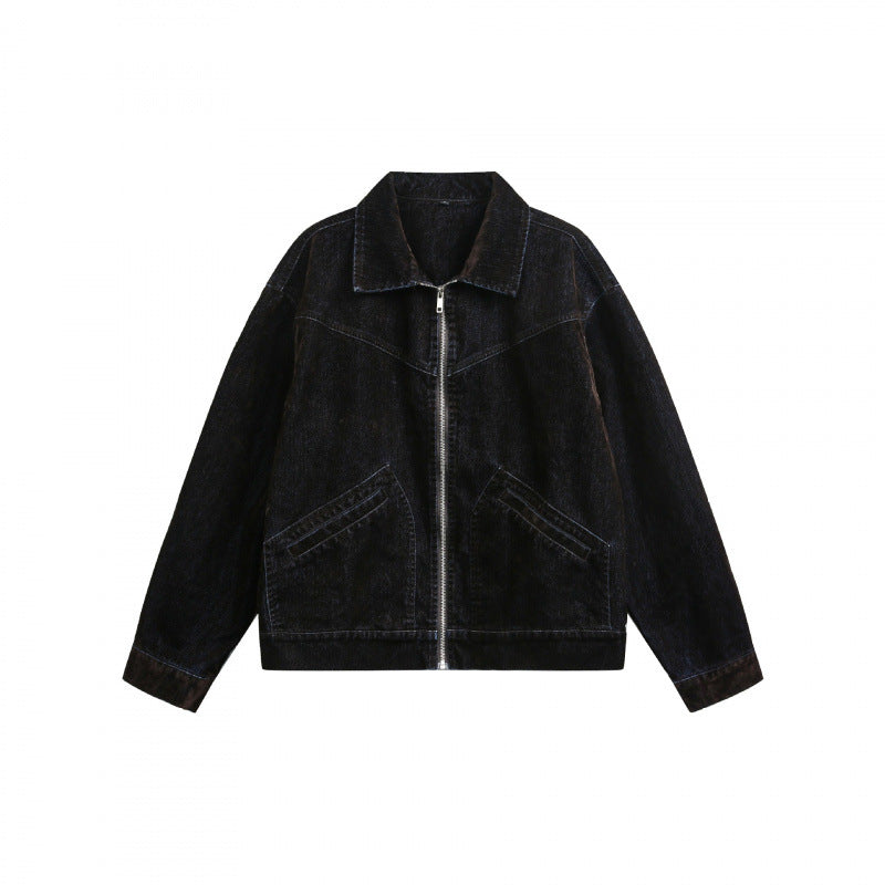 Herren Kastige Cord-Blousonjacke mit Metallreißverschluss, Hemdkragen und schrägen Eingrifftaschen Echo Archiv