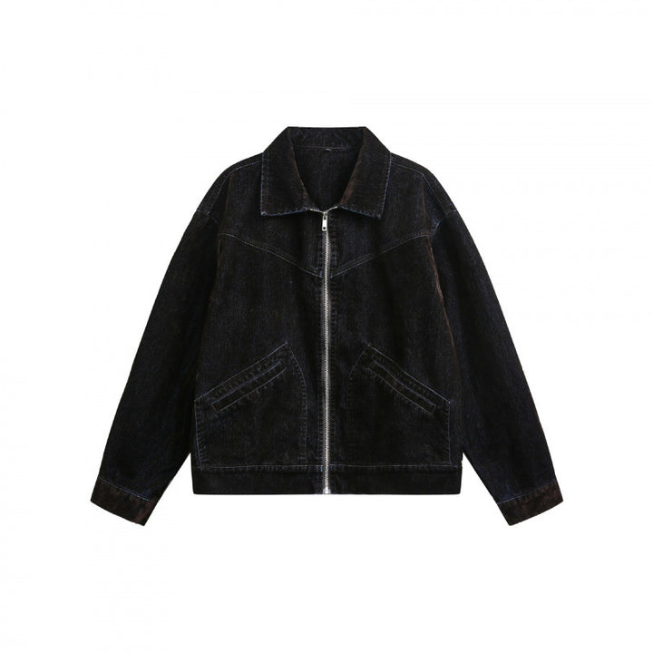 Herren Kastige Cord-Blousonjacke mit Metallreißverschluss, Hemdkragen und schrägen Eingrifftaschen Echo Archiv