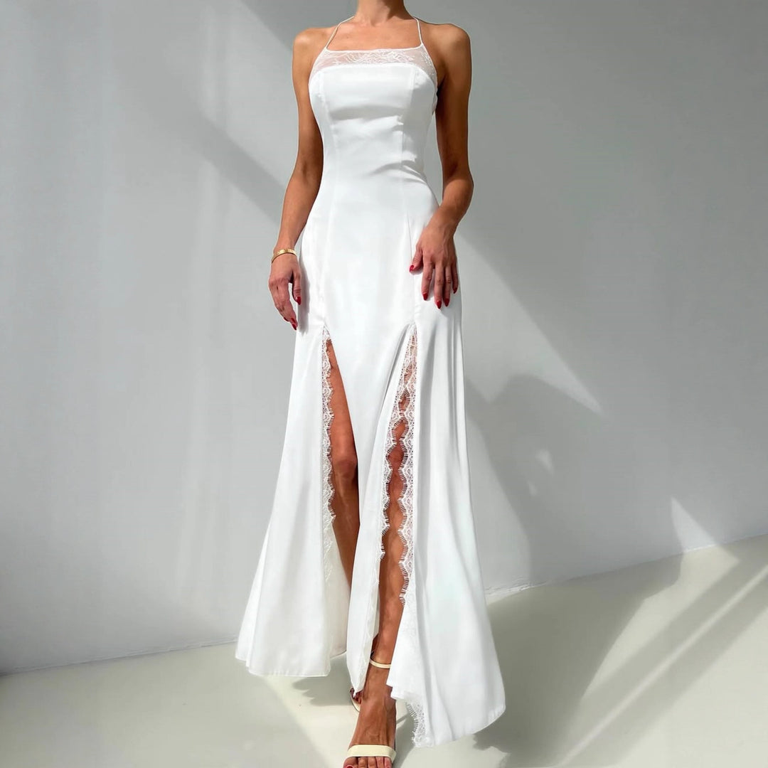 Damen Maxikleid mit floralem Muster und transparenten Einsätzen Echo Archiv