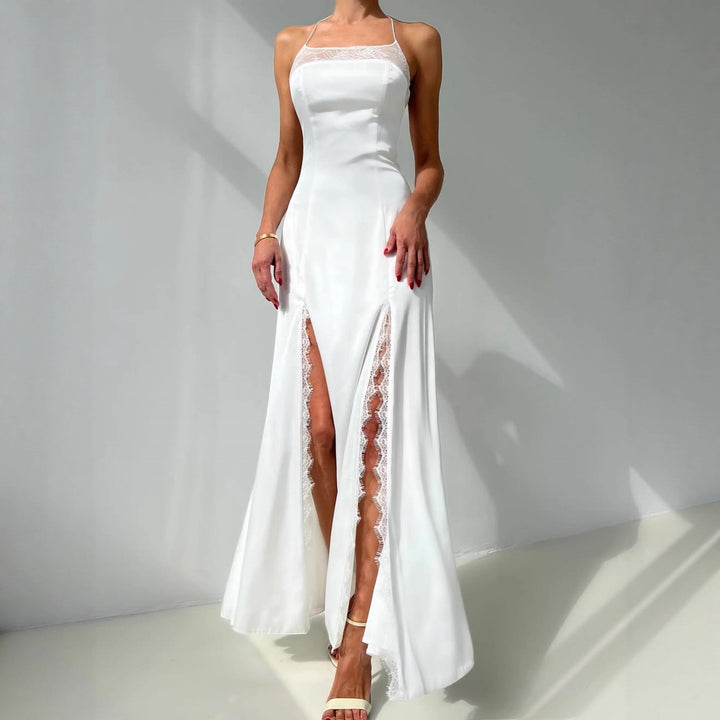 Damen Maxikleid mit floralem Muster und transparenten Einsätzen Echo Archiv