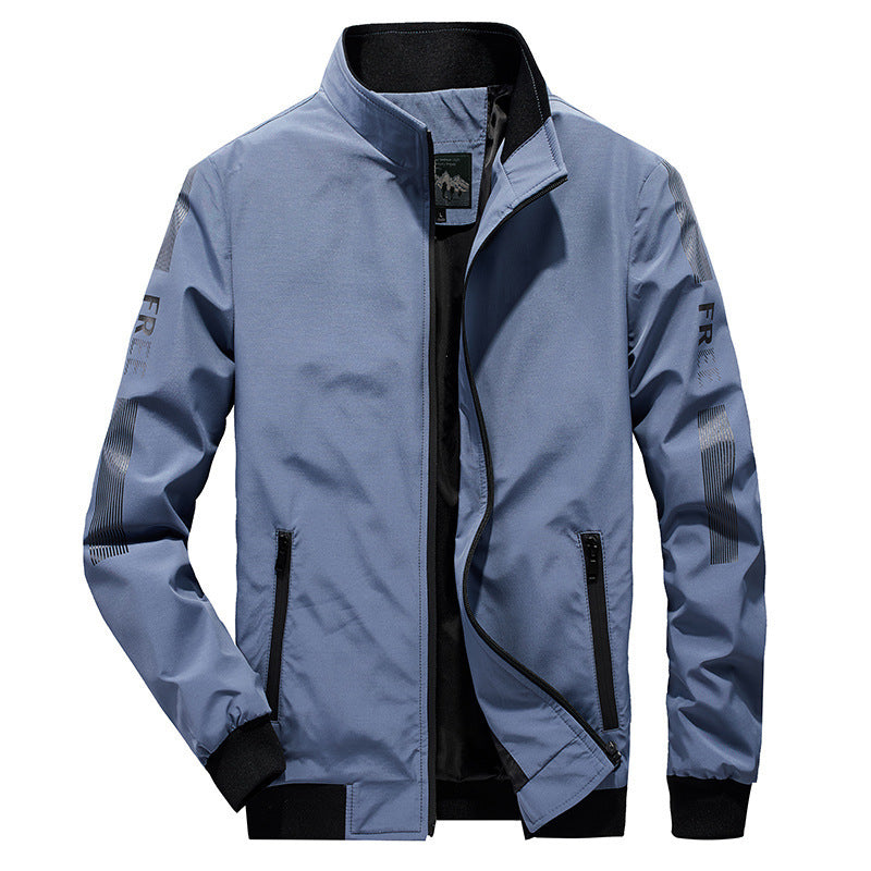 Herren Leichter Softshell-Bomber mit reflektierenden Ärmeldetails und hohem Stehkragen Echoarchiv