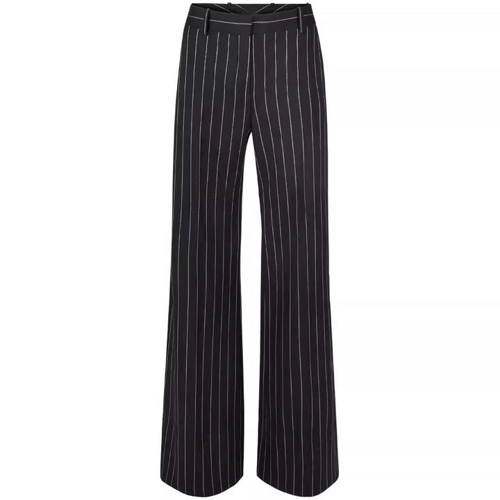 Damen Hochtaillierte weite Nadelstreifen-Hose im Tailoring-Stil Echoarchiv