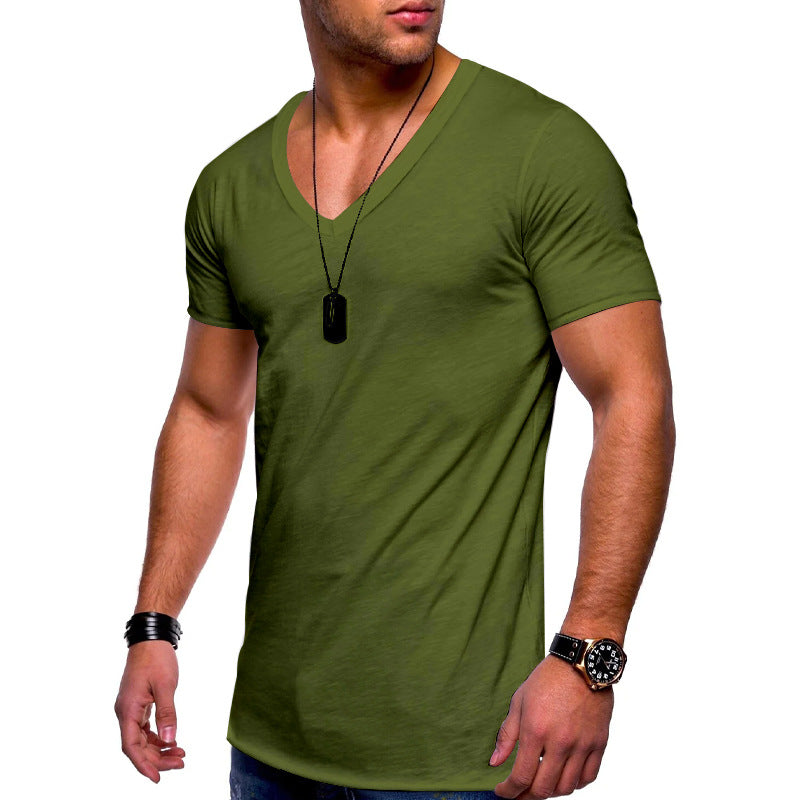 Herren nan V-Ausschnitt T‑Shirt aus feinem Jersey mit schmaler Silhouette und flachen Nähten Echo Archiv