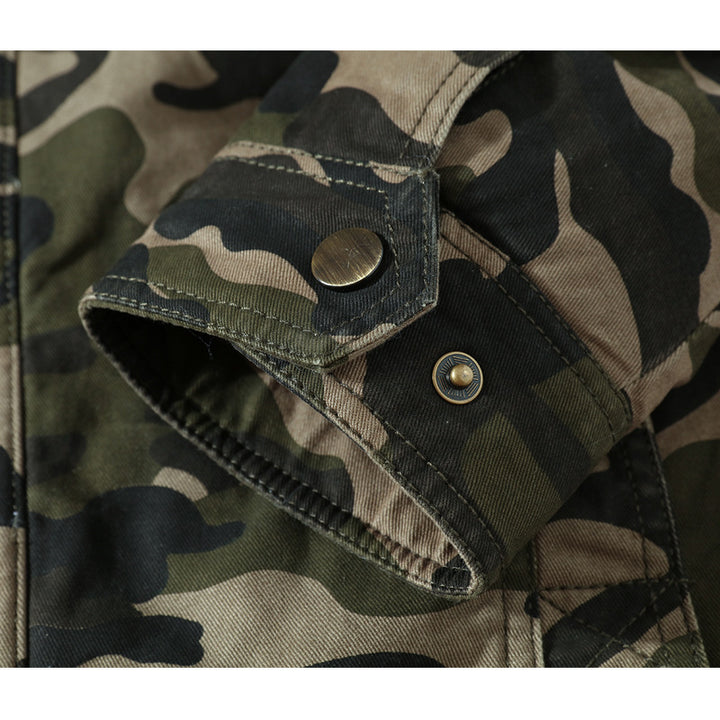 Herren Camouflage-Fieldjacke mit Sherpa‑Futter und multifunktionalen Utility‑Taschen Echoarchiv