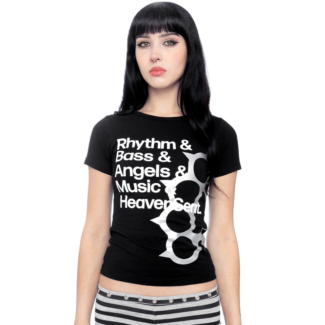 Damen Kurzarm T-Shirt mit kreativem Grafikdesign Echo Archiv