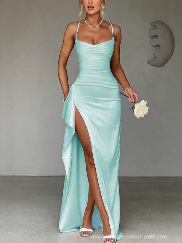 Damen Wickelkleid mit verführerischem Schlitz und schmalen Spaghettiträgern Echo Archiv