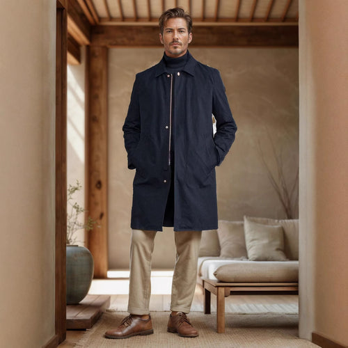Herren zeitlos eleganter Mantel mit praktischen Taschen Echoarchiv