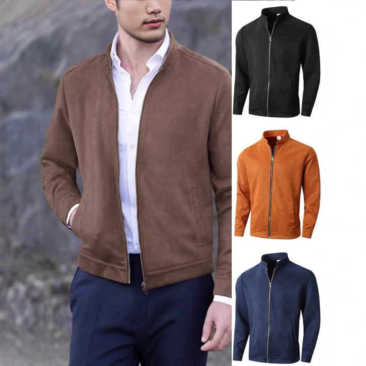 Herren Fleecejacke mit modernem Stehkragen und weichem Innenfutter Echoarchiv