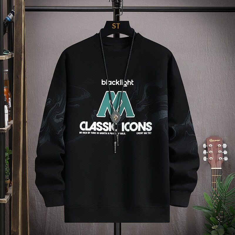 Herren modischer Sweatshirt mit kreativem Grafikdesign Echoarchiv