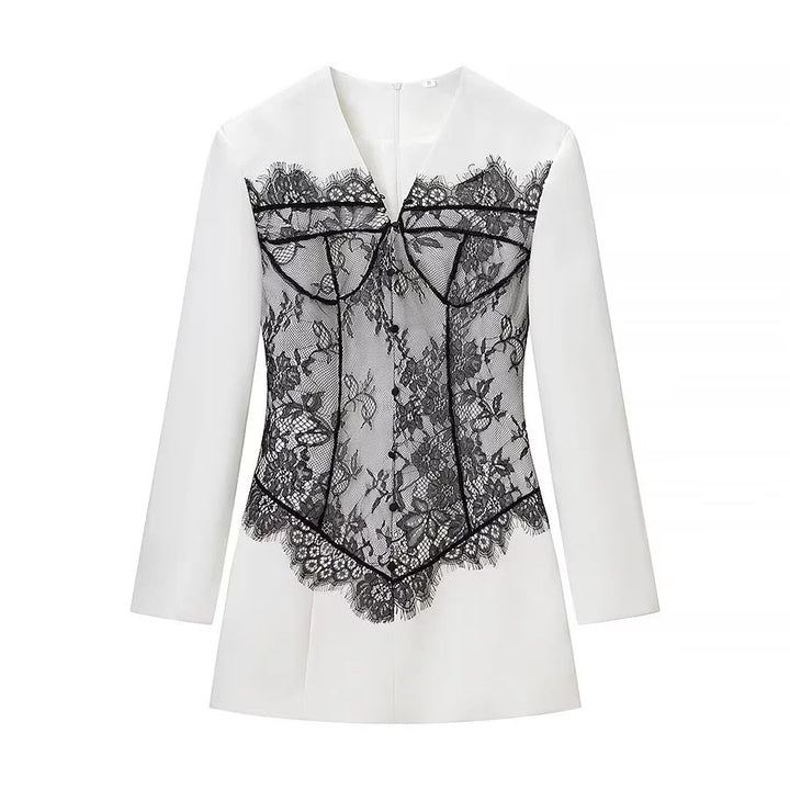 Damen nan Blazer mit integrierter Spitzen‑Corsage und taillierter Silhouette Echo Archiv