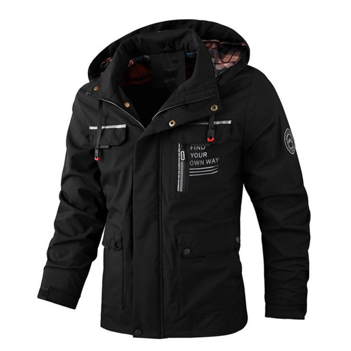 Herren wasserabweisender Utility‑Parka mit Kapuze, Mehrfach‑Taschen und Windschutz Echoarchiv
