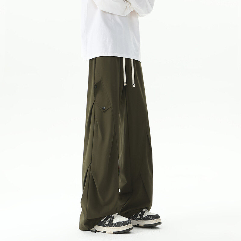 Herren Extraweite technische Cargo-Loungehose im drapierten Weitbein‑Schnitt Echo Archiv