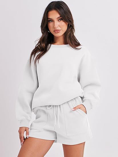 Damen Lässiges Sweatset mit Oversize‑Sweatshirt und hochgeschnittenen Shorts Echo Archiv