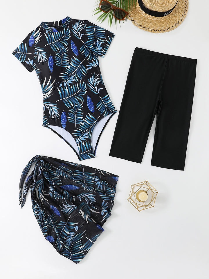 Damen Modischer Rashguard mit kombinierter Badehose Echo Archiv