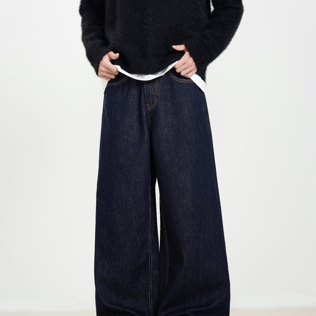 Damen Weit geschnittene Denim-Hose Echoarchiv